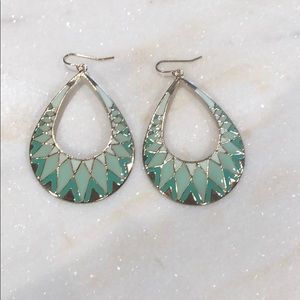 Turquoise patterned drop earrings